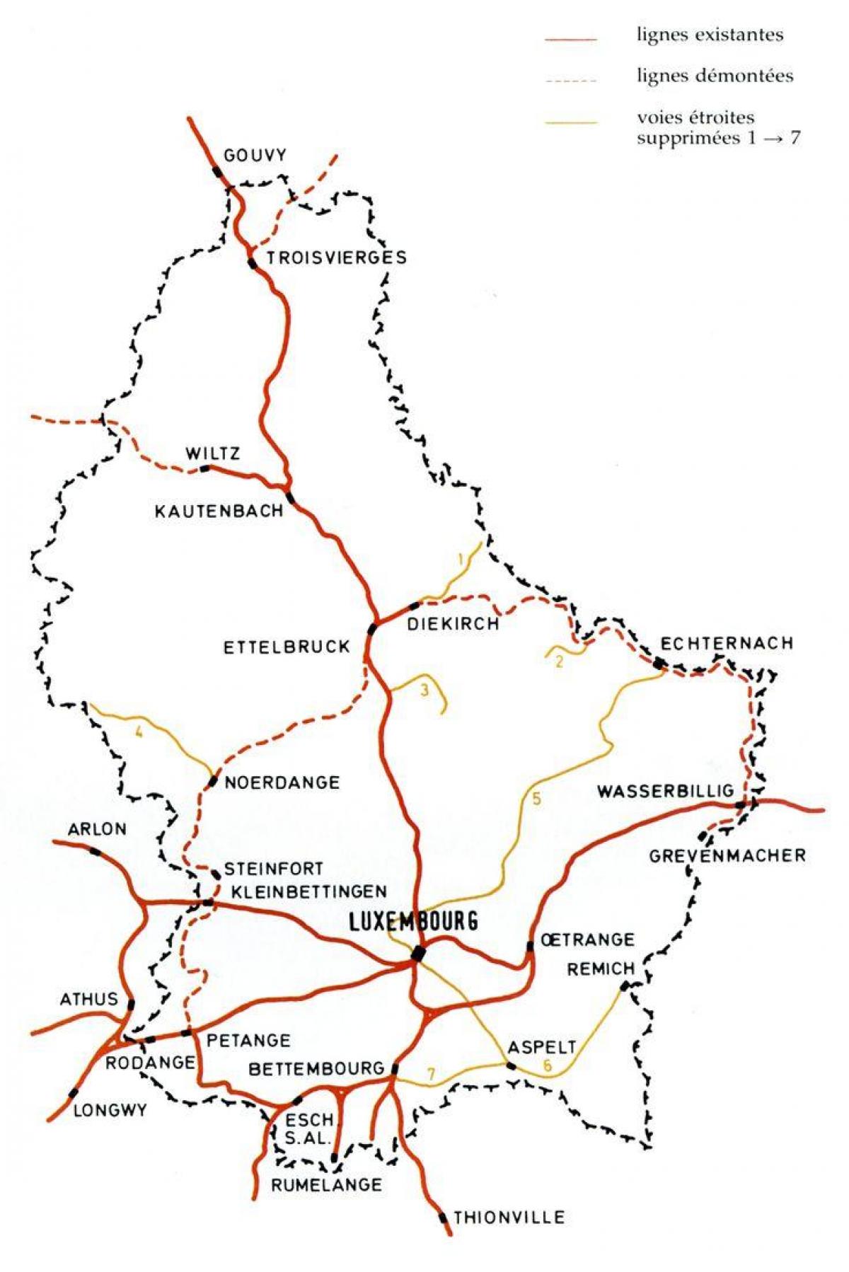 карта чыгуначнага вакзала Люксембурга