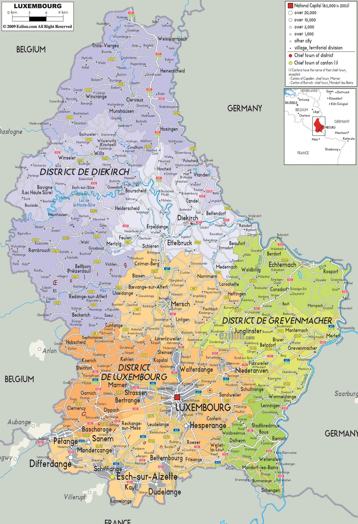Люксембург карта краіны